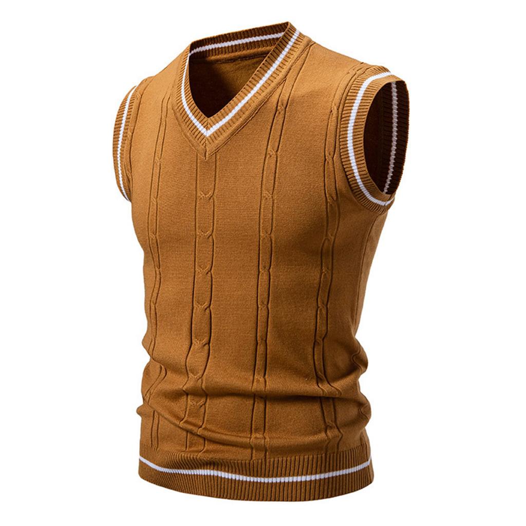 Men's V-neck Vest Knitted Vest Bottoming Shirt Men And Women Fashionable Couple Outer Wear Peach Heart Collar Vest