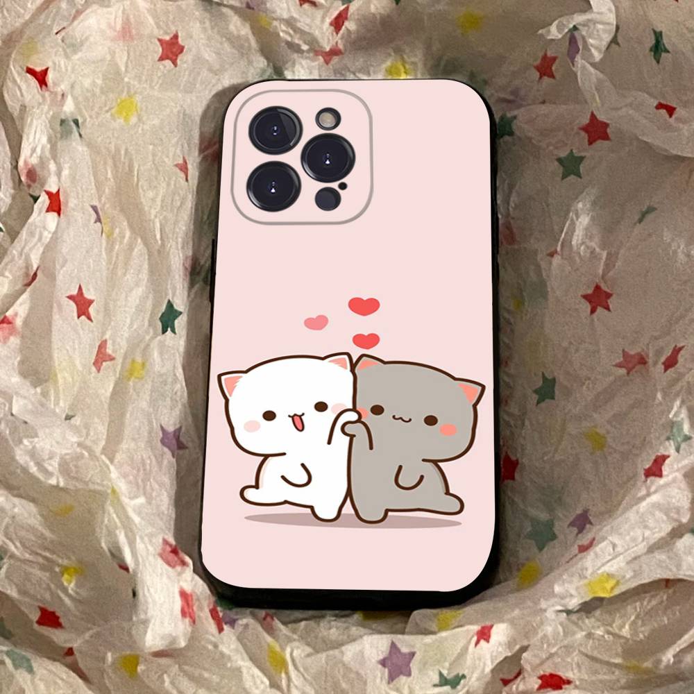 Cartoon Cute Cats Phone Case For Iphone 17 16 15 16e 14 13 12 11 Pro Max Plus Case Cover Coque