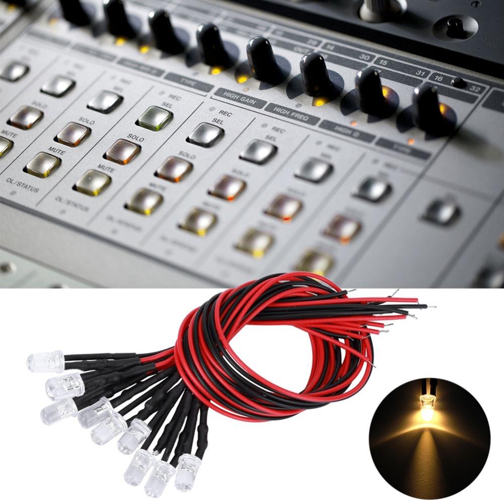 50 STÜCKE 5mm Rundkopf LED Lichtperle Warmweiß Vorverdrahtete Leuchtdioden Beleuchtungsdekoration