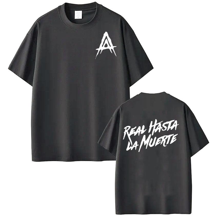 Rapper Anuel AA Real Hasta La Muerte T-Shirt Harajuku Mode Kurzarm T-Shirt Herren Damen HipHop Punk Baumwolle Sport T-Shirts