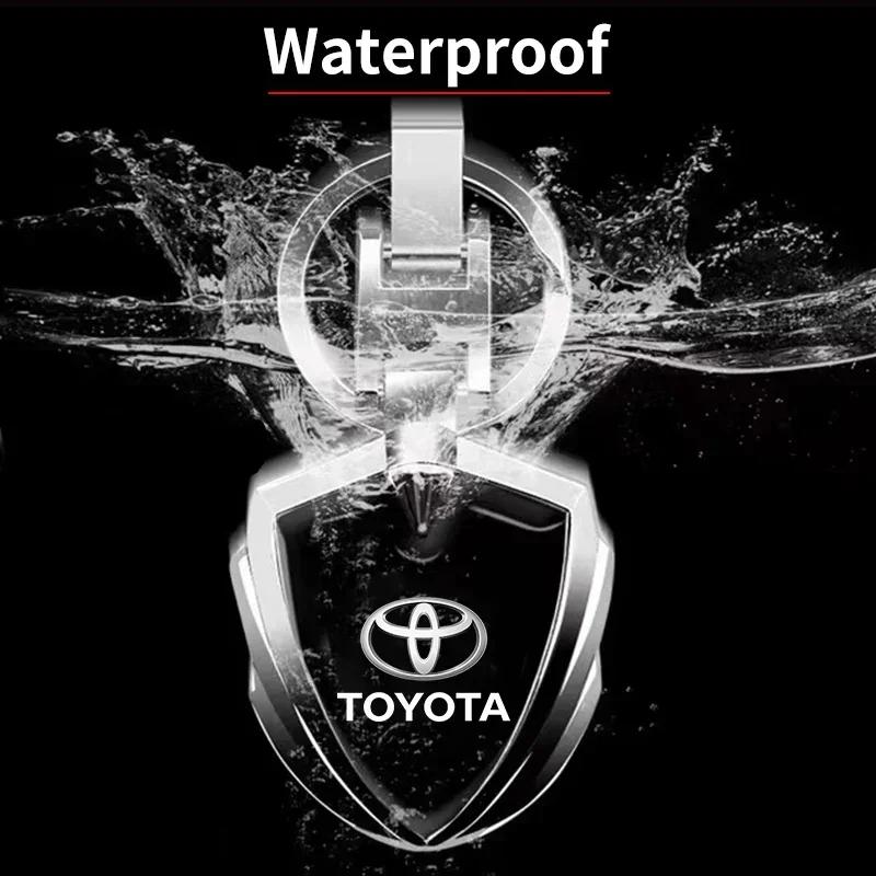 Car Accessories 3D Metal Key Rings Car Logo Emblems Keychain For Toyota C-hr Prado Rav4 Yaris Hilux Prius Avensis Corolla Camry