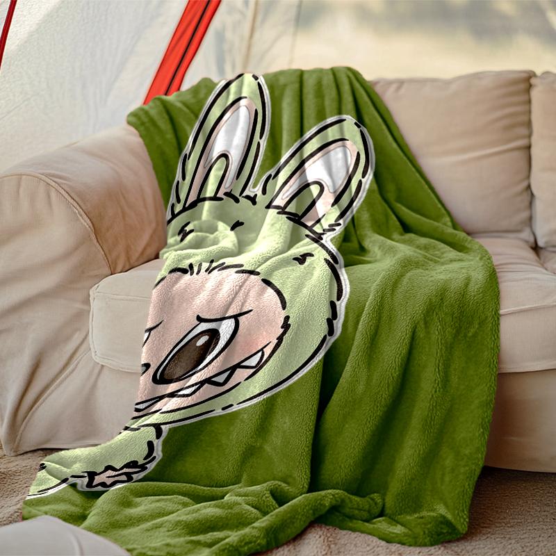 1 Stück LABUBU Decke, Bedruckte Wohndecke - Weiche Decke Geschenk für Familie, Waschbare Sofa-Bettdecke