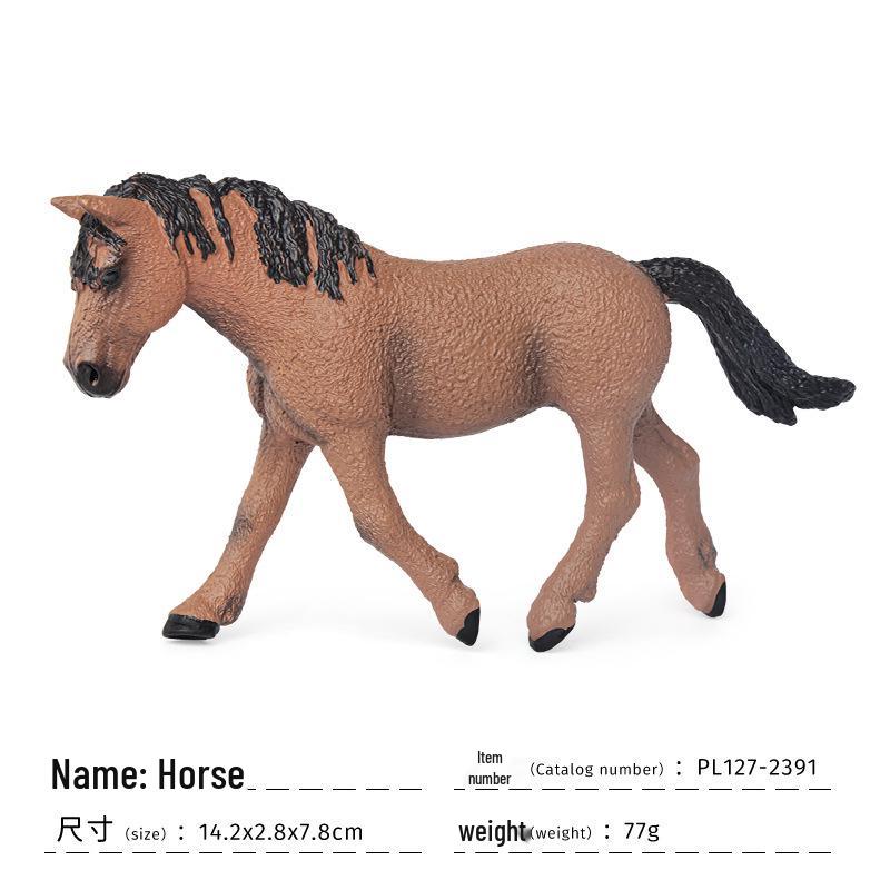 Wildpferd & Pferd Figurenset für das kognitive Spiel von Kindern