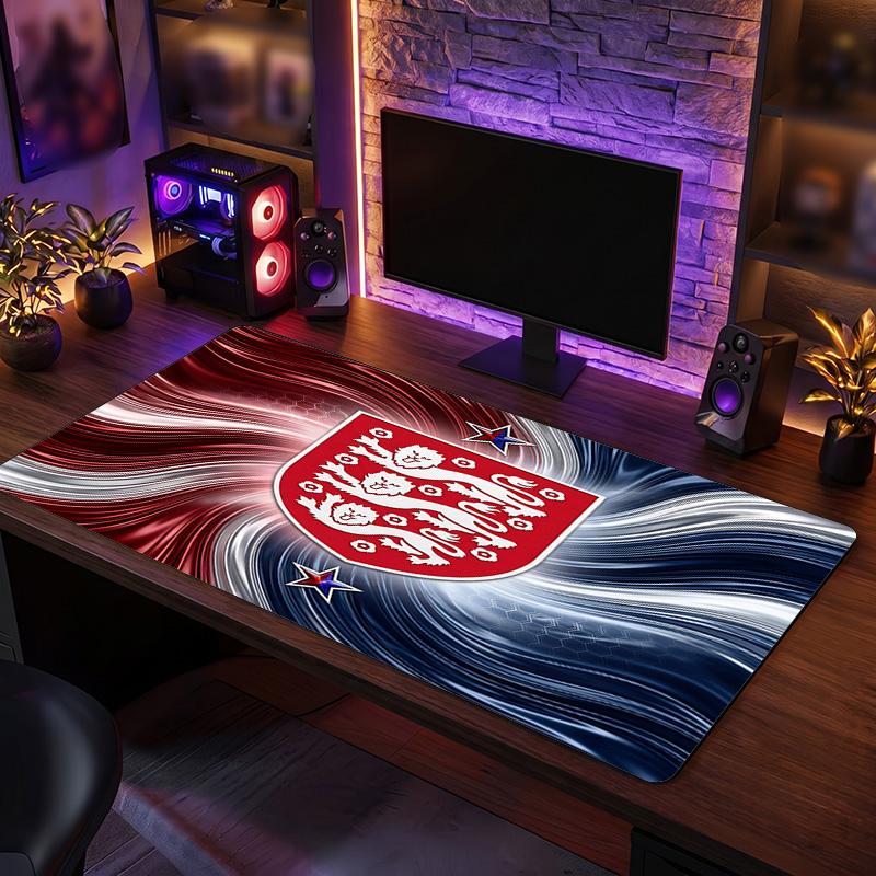 Engeland Voetbal Embleem Muismat, Uitgebreide Antislip Rubberen Bureau Mat voor Gaming Kantoor Laptop Fan Cadeau