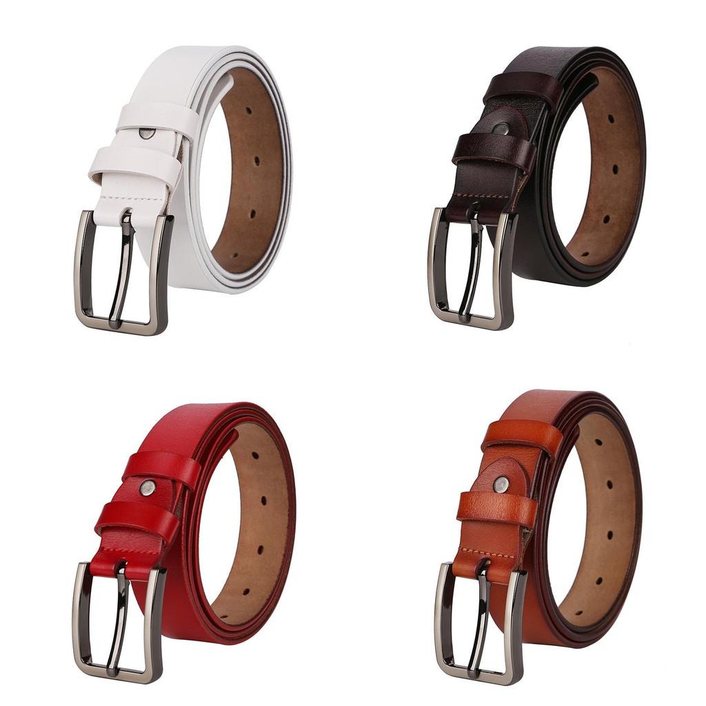 Genuine Leather Belt With Classic Pin Buckle For Casual And Formal Wear