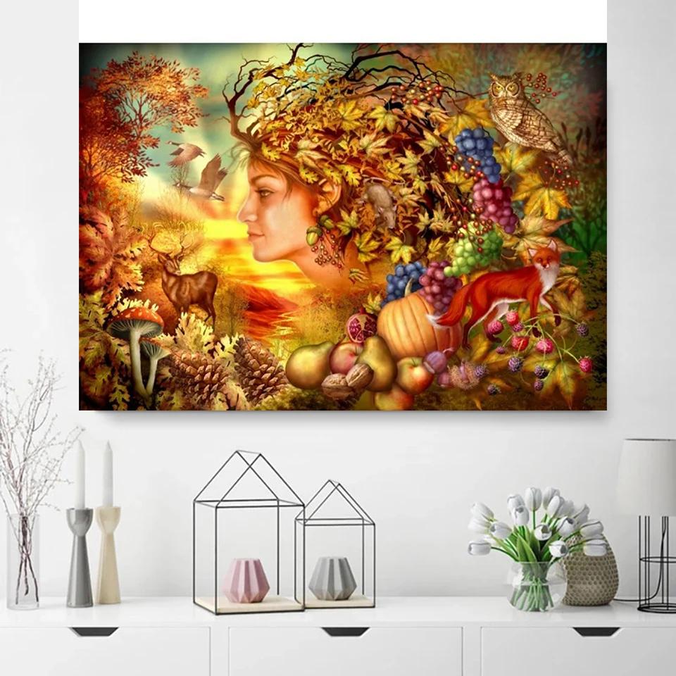 2024Diy 5d Diamond Painting Landscape and Women's Embroidery Mosaic Full Round Square Diamond Cross Embroidery Home Decoration