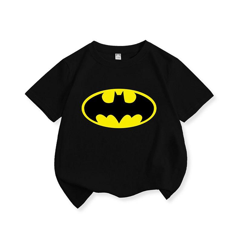 Summer Candy Colored Children's T-shirt New Batman Superman Pure Cotton Cartoon Printed Parent-child Casual Fashion T-shirt