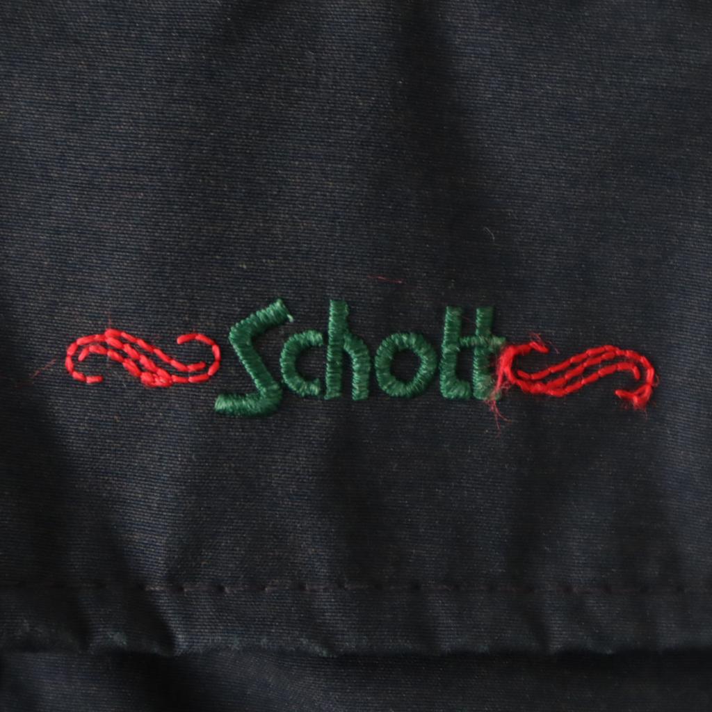 SCHOTT 90s Made In USA Old Down Jacket L Navy Men's Used