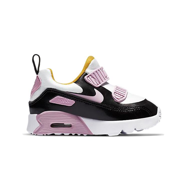 Nike Air Max 90 Hook Loop Low Top Running Shoes Black Pink Infant Toddler (Unisex) Toddler Shoes 881924 022