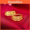 Vietnamese Sand Vintage Gold Abacus Open Ring Elegant Brass Gold Plated Jewelry Gift Women For