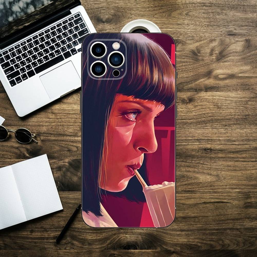 Pulp Fiction Movie Poster Phone Case For iPhone 16,15,14,13,12,11,XS,XR,X,8,7,Pro,Max,Plus,mini Silicone Black Cover
