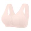 Mid-aged Women Sports Bra Stretchy Fixed Shoulder Strap Front Button Closure Wireless