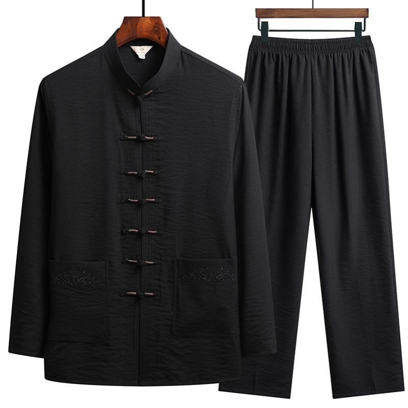 

Tang Suit Men s Long-sleeved Suit Autumn Dad Summer Men s Chinese Style Layman Suit 160