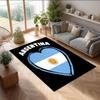 Tappeto in Flanella Stampato Squadra Nazionale di Calcio Argentina Antiscivolo Morbido Poliestere Tappeto per Pavimento Tappetino Decorativo per Interni per Camera da Letto Soggiorno Divano