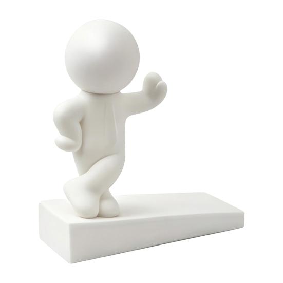 Jijijing Burr-free Doorstop, 3D Printed Stable Door Stop, One-Piece Molding Stopper, Kicking Man Design Doorstop Protects Walls Furniture