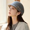 French Woolen Cap Women's Fashion Foreign Style Top Hat Autumn and Winter Warm Equestrian Hat Fisherman Hat
