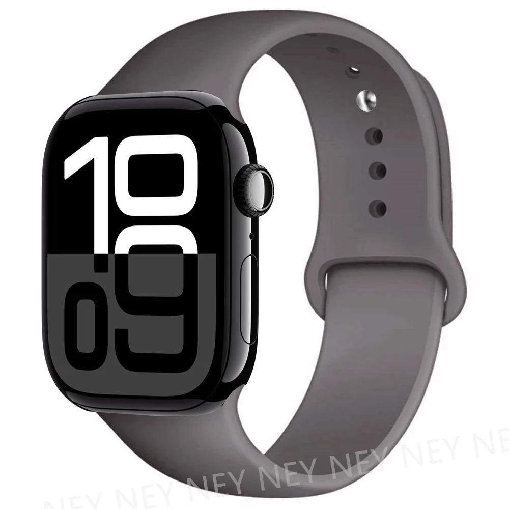 Silicone Band For Apple Watch Straps Ultra 2 49mm 45mm 44-40mm 41mm Sport Bracelet Apple Watch Series 10 42mm-46mm 8 7 6 5 SE 9