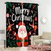 2D Flat Printing  JIT 2pcs   Curtains (Without Rod) Festive Cheer(1) Contemporary Popular Curtains 100% Polyester Curtains Thermal