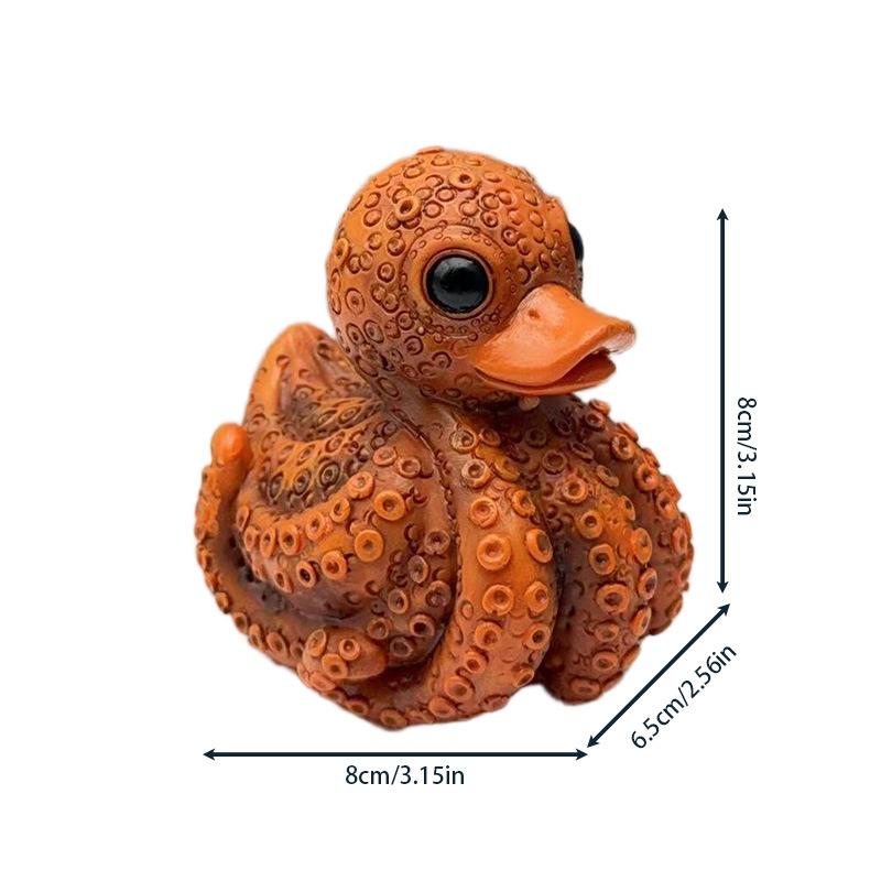 Funny Sea Creature Duck Figurine Resin Cartoon Octopus Turtle Shark Seal Statue Ocean Style Home Decoration Desktop Ornament