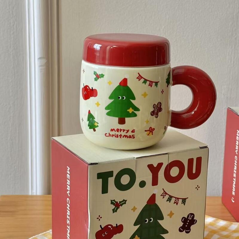 Christmas Cartoon Ceramic Mug with Lid & Infuser 500ml