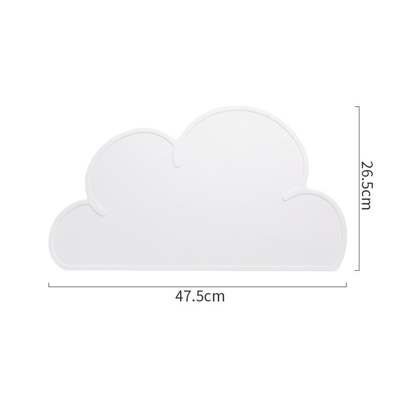 Kitchen Table Cloud Shape Silicone Baby Place Mat Non-slip Heat Resistant Waterproof Dinning    Bowl Plate S
