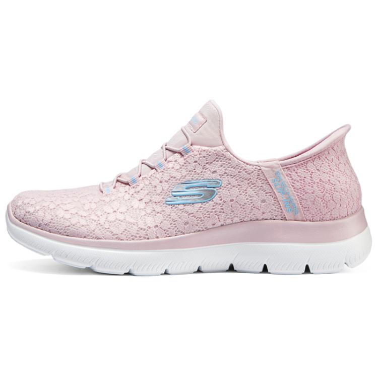 Skechers Women's Pink Versatile Shock-Absorbing Breathable Low-Top Running Shoes Sneaker 150125-Ltmv Cm
