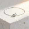 Women's Fashion 925 Sterling Silver Platinum Plated Chain & Link Couple Bracelet Sparkling Zircon Romantic Wedding Party Gift