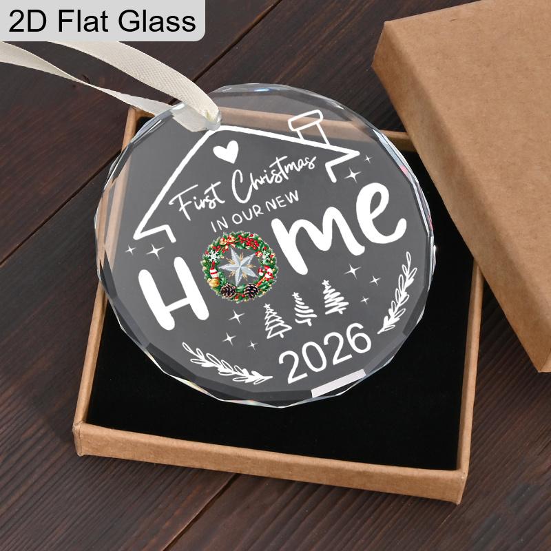 Housewarming Glass Christmas Ornament, New Home Ornament, Christmas Decor, Gifts for New Homeowners, New Home Gift, Festive Decoration Pendants