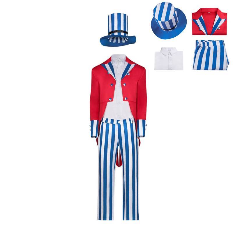 The Purge Anarchy Uncle Sam Costume Set With Star Print For Cosplay Events