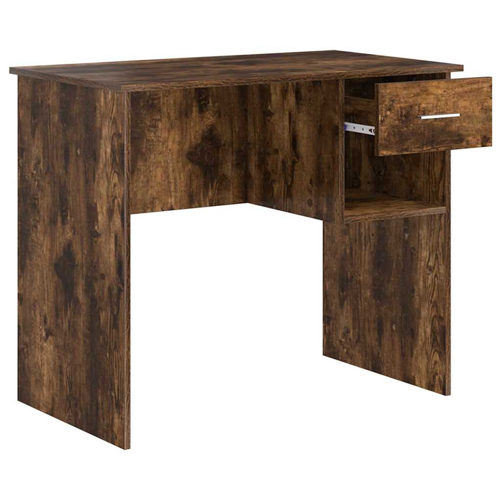 Desk Smoked Oak Finish 90 x 49 x 75 cm Engineered Wood
