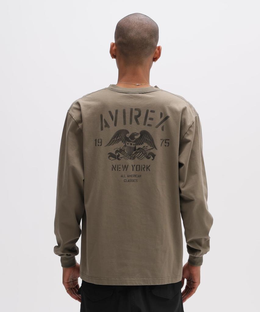 AVIREX STENCIL L/S T-SHIRT Men's XL Olive 783-6130006