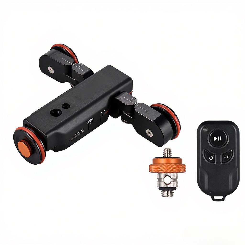 L4 X Motorized Camera Video Dolly with Scale Indication Electric Track Slider Wireless Remote Control 1800mAh Rechargeable Battery 3 Speed Adjustable