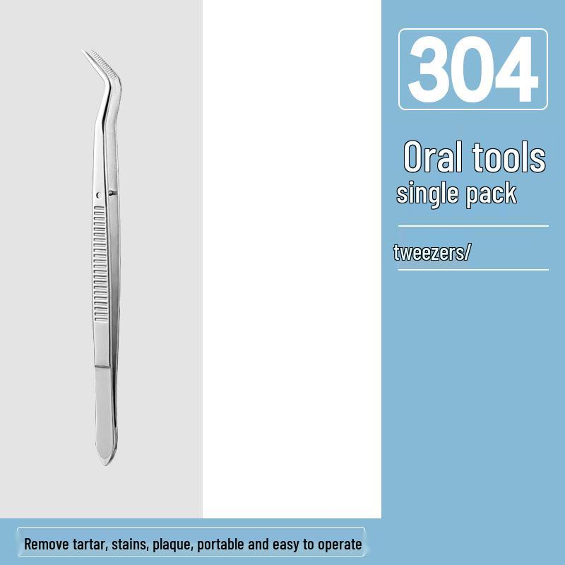 Dental Oral Care Tool Set: Stainless Steel Mouth Mirror, Probe, Tartar Remover, Toothpick