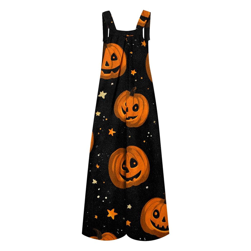 Moda pentru femei St. Salopetă casual largă retro cu bretele, imprimată pentru Ziua Sfântului Patrick