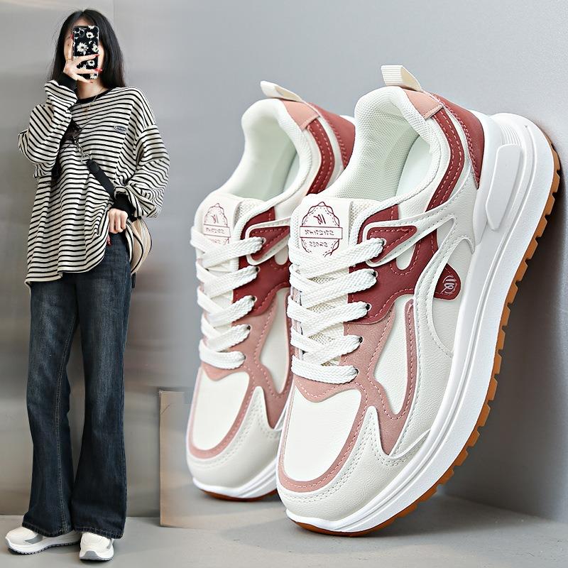 

New Style of Sports Running Casual Shoes Thick-soled Height-increasing Shoes 35 бежевий