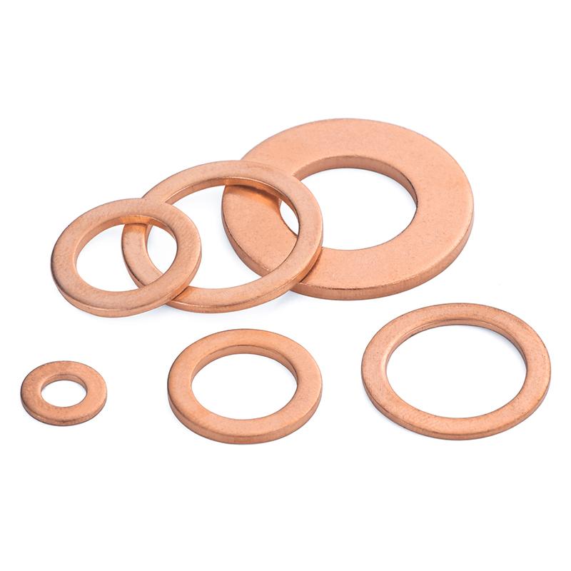 10 PZ Spessore 2mm M3 4 5 6 7 8 10 12 13 14 15 16 17 18 20 21mm Rondella di Rame Guarnizione Solida Tappo Coppa Olio Paraolio Per Barca