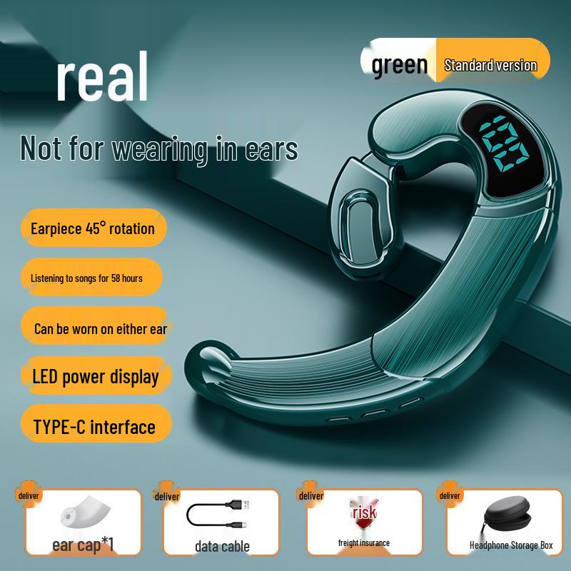 2024 In-Earless True Bone Conduction Bluetooth Ear-Hook Headphones with 5.3 Chip and Extended Battery Life