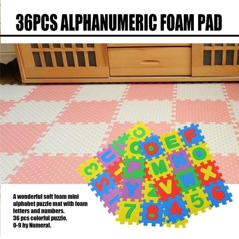 Smart Mom Baby Items Puzzle Play Mats 36 Pieces of Digital Letters Children's Puzzle Foam EVA Puzzle Pad Shatter-Resistant