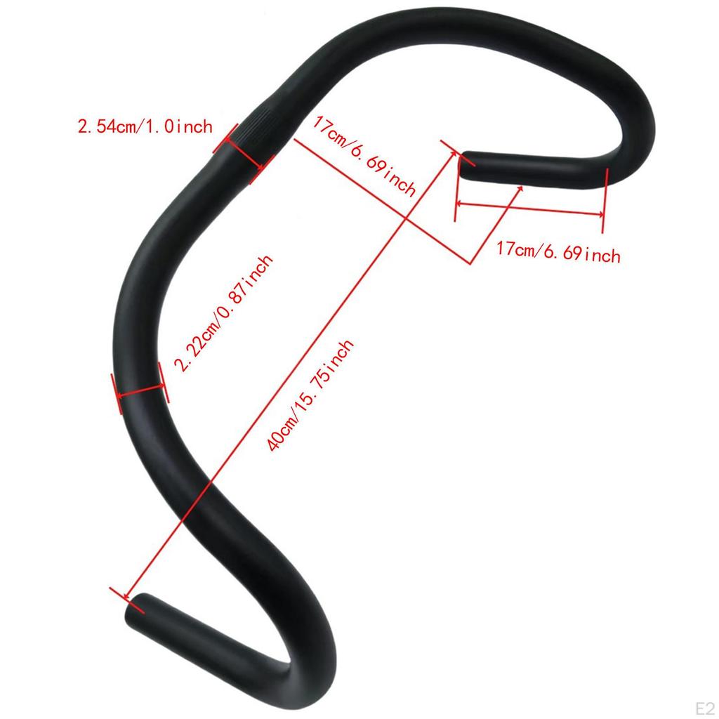 400mm Road Bicycle Bent Handlebar Aluminum Alloy Sturdy Easily Install Ergonomical Design 1inch
