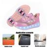 Boys Girls Roller Shoes LED Light Up USB Charging Children Roller Skate Casual Skateboarding Shoes Sports Shoes Kids Sneakers