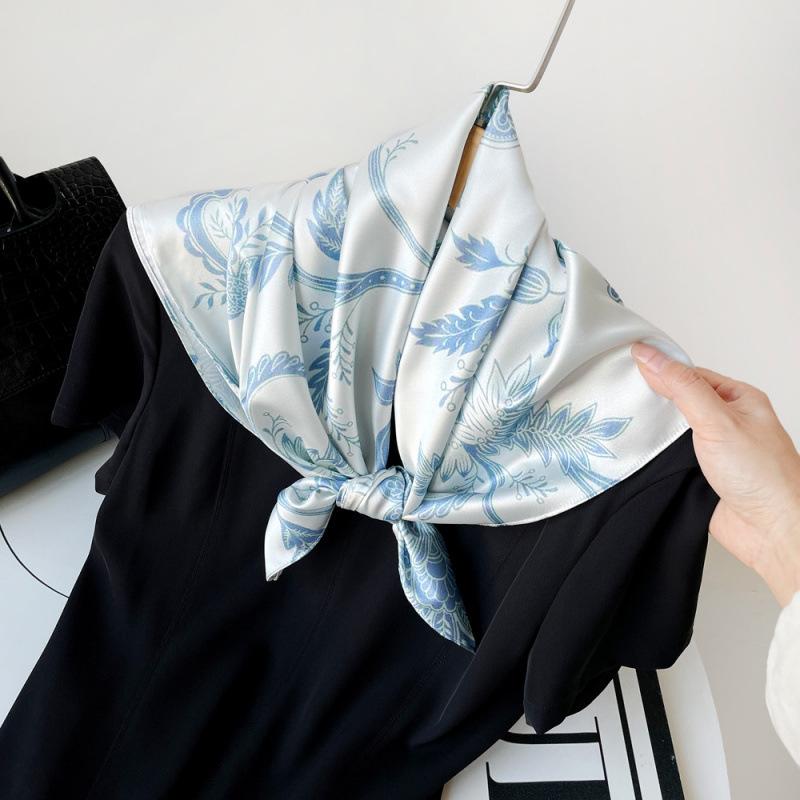 

New Spring and Summer Small Square Scarf Colorful Printed Silk Scarf for Women s Professional Scarf Satin Scarf 70*70cm
