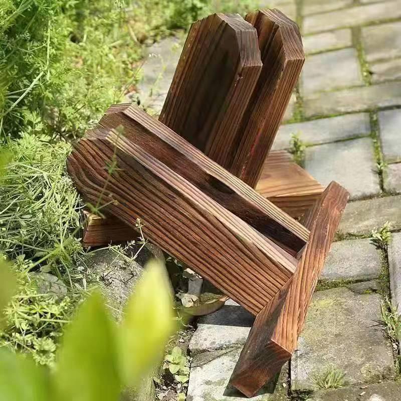 Carbonized Wood Fence and Railing Picket with Climbing Plant Stand for Outdoor Decoration