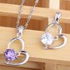 Trendy Korean Style Women's 925 Sterling Silver Heart-to-Heart Necklace