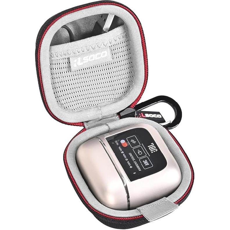 RLSOCO Жесткий чехол для JBL Tour Pro 3/Tour Pro 2 Полностью беспроводные наушники с шумоподавлением - Черный (Только случай)