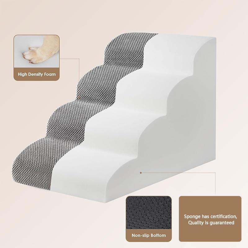 Ramp Stairs Dog Cat Stair Non-Slip Pet Ramp Stairs Dog Ramp for Bed Pet Dog Steps 3 Tiers Training Stair Removable Washable