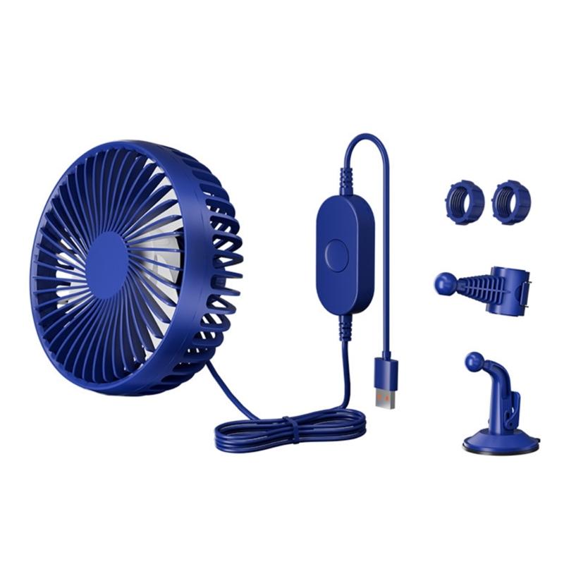 

360 Rotatable USB Powereds Desk Fan With Suction Base And Chair Mount 3 Speeds Portable For Car Truck Tent Home Office 1
