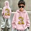 Y2K Cartoon Excavator Digital Double-sided Printed Children's Hooded Sweatshirt for Large Size, Loose-fitting Pullover Hoodie