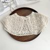 Elegant Cape Lace Fake Collar Hollow Out Cloak Knitted Shawl Korean Style Wraps Crochet Flower Scarves Scarf Accessories