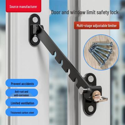 Limitatore di Sicurezza per Porte/Finestre in UPVC e Gancio di Blocco Antivento