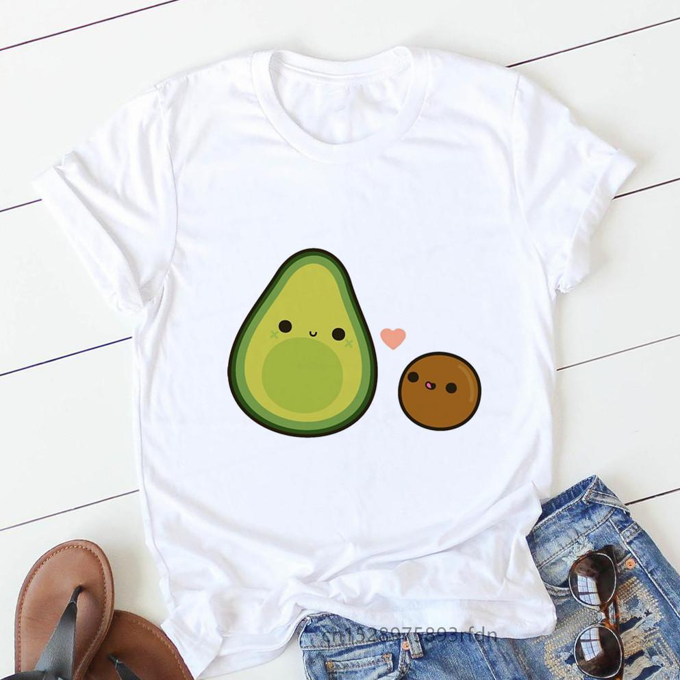 Avocado Funny Women T-Shirts Girl Harajuku Ullzang Graphic Cute Grunge Top Female T Shirt Summer Casual O-Neck Lady Tee Clothing